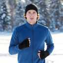 2 Pairs Knit Warm Fingerless Gloves for Men Women, Stretch Half Finger Gloves for Cold Weather, Half Finger Typing Glove, Winter Warm Knitted Mittens for Women Men (One size, Black)