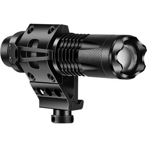 Tactical Flashlight Adjustable 350 Yards 1200 Lumen LED Light with Offset Mount for Outdoor Hunting