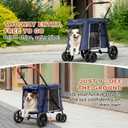 AOPEC Medium Dog Stroller, Dual Entry One-Touch Folding, Small and Medium Pet Stroller, 360° Rotating Front Wheels, 70 lbs Weight Capacity for Outdoor Travel and Elderly Dogs - Gray