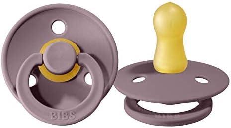 BIBS Pacifiers Colour Collection | Natural Rubber Baby Pacifier | Set of 2 BPA-Free Soothers | Made in Denmark | 6+ Months (Pack of 2) | Heather