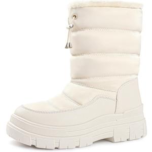 White Snow Boots for Women Waterproof Platform Winter Boots (7)