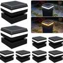BH Railing Modern Solar Post Cap Lights - 8 Pack, 2 Modes LED(3000K/6000K) Deck Fence Cap Light for 2x2, 2.5x2.5, 3x3 Posts, IP65 Waterproof, Decoration for Patio, Porch