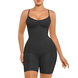 FeelinGirl Hip Enhancer Bodysuit Body Shaper Plus Size Seamless Full Body Waist Trainer Tummy Control Shapewear Back Support Black 3XL/ 4XL