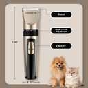 HEAPETS Dog Grooming Clippers, Low Noise, Electric Quiet, Adjustable Clipper Comb, Rechargeable Cordless Dog Hair Clippers for Dogs Cats Pets, Gold
