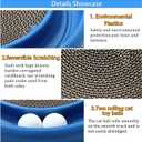 Interactive Cat Ball Track Toy for Indoor Cats, Cat Scratching Board & Exercise Set for Bored Indoor Adult and Kitten Mental & Physical Stimulation, with Spare Ball to Prevent Loss (Blue)