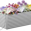 Lineware 8x4x3 ft Tall Galvanized Raised Garden Bed with Self-Watering System, Elevated Planter Boxes Outdoor, Rectangular Deep Raised Beds for Gardening,Vegetables,Flowers, Backyard, Patio
