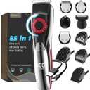 40 Precisions Electric Beard Trimmer for Men, Mens Grooming Trimmer for Beard, Mustache, Face and Ear Hair, Multi-Series Clipper, Waterproof, USB C Charging, Soft Pouch (Dark Red)