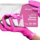 FifthPulse Fuchsia Hot Pink Nitrile Disposable Gloves - 3 Mil Nitrile - Powder and Latex Free - Surgical Medical Exam Gloves, Medium