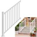 Egadis 36 in x 4 ft Modular Stair Railing Kit, ASTM Certified, White | Pioneer in Modular Aluminum Railing Kit, Textured AAMA2604 Finish Step Railing for Deck, Porch & Stairs (1 Post, 1 Panel)