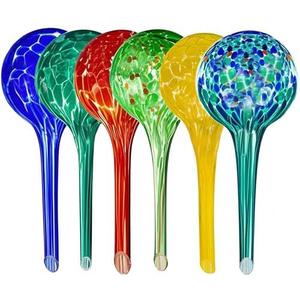 Large Self Watering Globes for Plants Set of 4 - Automatic Glass Plant Watering Bulbs for Indoor & Outdoor Use - Multicolored Watering Devices for Daily Plant Care