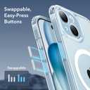 3 x ESR for iPhone 15 Case, Translucent Matte Case, Compatible with MagSafe, Military-Grade Protection, Classic Series,Clear Blue