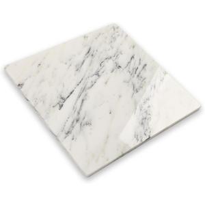 Diflart Natural Marble Stone Cutting Board for Kitchen, 16x16 Inch, Ink White, Marble Slab Pastry Board Large with Non-Slip Feet for Baking, Cheese, CharcuterieChocolate, Pack of 1 Piece