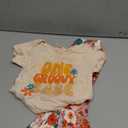 YOUNGER TREE Baby Girl 1st Birthday Outfit - My First Birthday Romper & Flared Pants (12-18 Months, Groovy One)