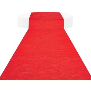SLS SUPPLY FLORA Gala, Prom, Tea Ceremony, Event Aisle Runner, Disposable Red Carpet Runner with Pull String and Double-Sided Adhesive Strip, for Indoor and Outdoor Events, 50 x 3 Feet