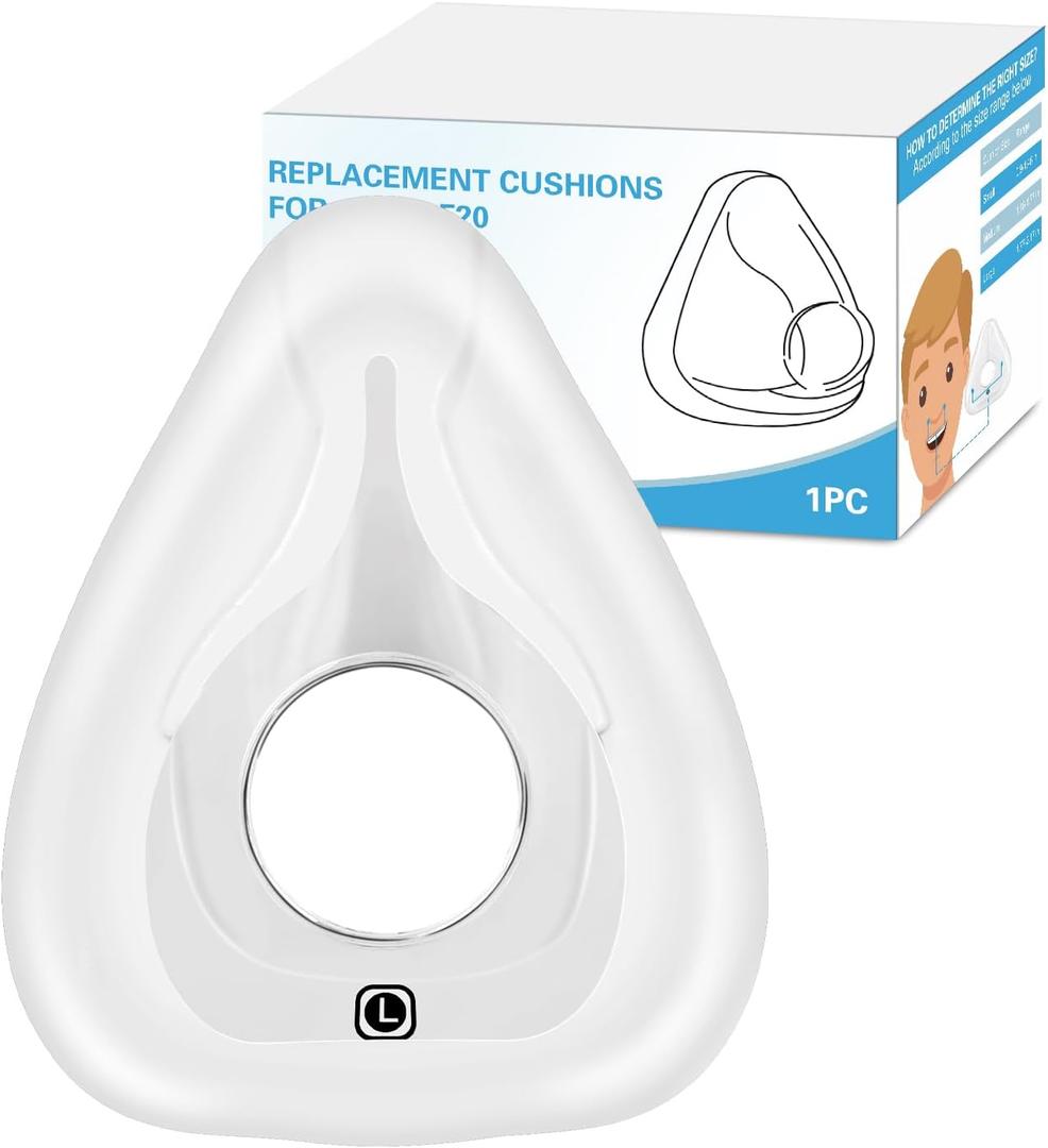 Replacement Cushion for ResMed Airfit F20, Compatiable with Orignal Airfit F20 Frame & Elbow,Replacement Full Face CPAP Mask Cushion,Soft & Durable, Cover Nose and Mouth, 1 Pack, Large