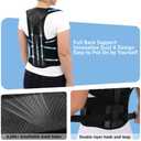 QFE Posture Corrector Back Brace for Men and Women Upper and Waist Body Support New Version Improving and Pain Relief Adjustable Neck Scoliosis Hunchback Slouching Kyphosis Invisible Under Black X-Large (Black, XL)
