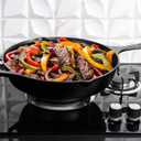 Utopia Kitchen Premium Cast Iron Skillets 12 Inch, Chef's Pan, Pre-Seasoned Frying Pan, Stovetop, Oven, Campfire and Grill Large Skillet, Even Heat Distribution Multipurpose Cast Iron Pan - Black