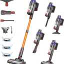 TechRise Cordless Vacuum Cleaner for Home, Powerful Suction Stick Vacuum with Tangle-Free Brush, Up to 60 Min Runtime, 8-in-1 Versatile & Self-Standing for Hardwood Floors, Carpets, Pet Hair