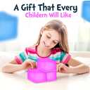 Stress Cube. Fidget Toys for Kids & Adults. Sensory Squeeze Toy- Non-Toxic, BPA-Free & Hypoallergenic - Squishy Cube Anxiety & Stress Reliever for Home, Office & School 2.17in (Purple)