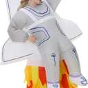 Tanganan Inflatable Spaceship Costume for Adult, Halloween Manned Spacecraft Rocket Costumes Suits Blow up Costumes for Men Women Cool Funny Fancy Dress Party