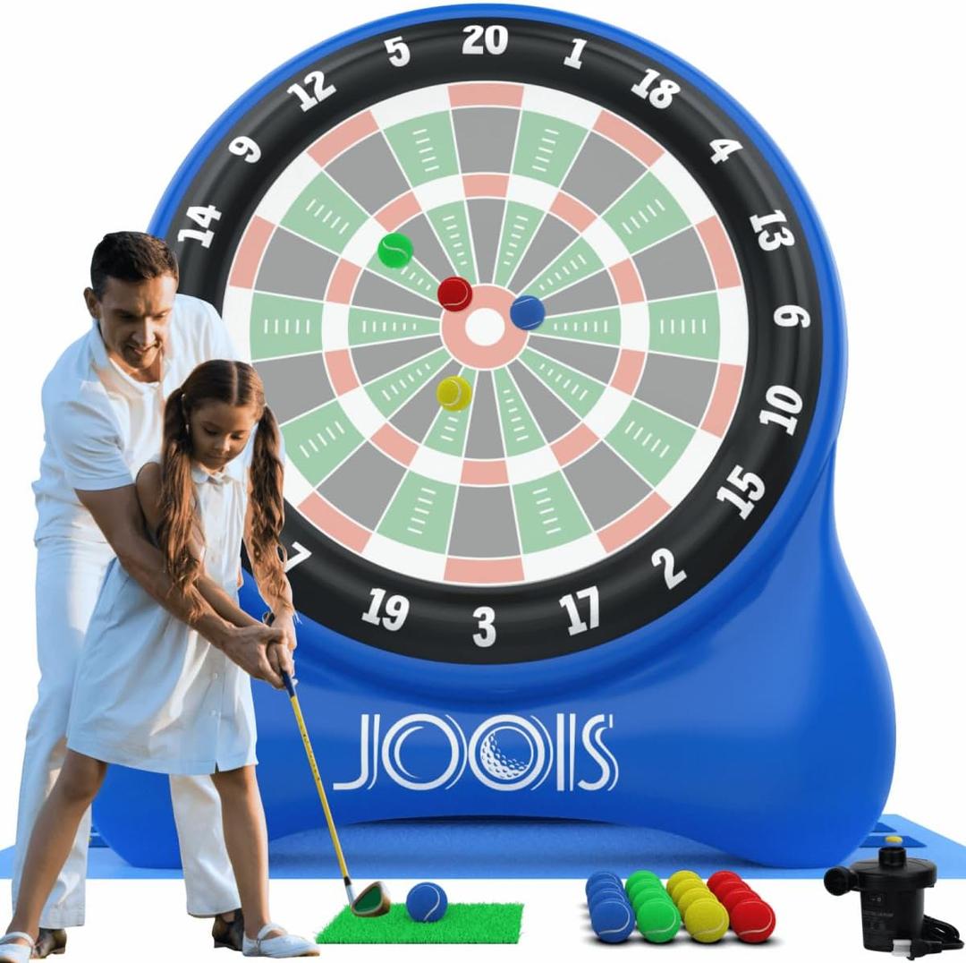 Giant Inflatable Golf Dart Board with Air Pump & 20+ Fun Activities - Ultimate 6.5ft Outdoor Yard Games for Family Parties, Backyard Carnival, Kids & Adult Group Games - Includes Easy Game Manuals