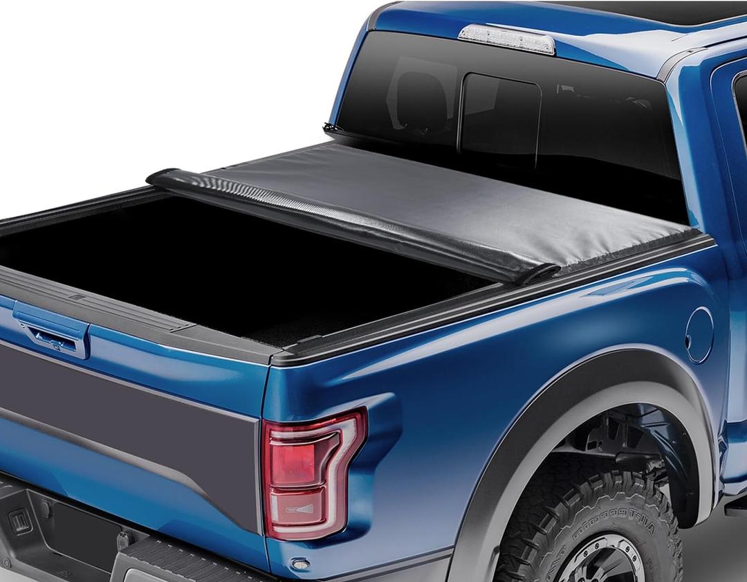 VEVOR Truck Bed Cover, Roll Up Truck Bed Tonneau Cover, Compatible with 2009-2024 Ford F-150 Styleside 5'5" Bed, 5.5 x 5.4 ft Bed, Soft PVC Material, 100% Bed Access Roll Up Tonneau Cover, Soft Roll-Up