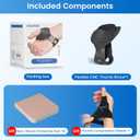 Velpeau Flexible CMC Thumb Brace - Soft Rubber Thumb Splint for Arthritis Pain and Support, Comfort Cool Thumb CMC Restriction Splint, Thumb Stabilizer for CMC Joint for Women and Men (Right Hand - M)