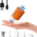 FLEXTAILGEAR Air Pump for Inflatables with Camping Lantern, Tiny Pump 2X, 4kPa Portable Air Pump Rechargeable Air Mattress Pump with Magnetic Design, for Sleeping Pads Pool Floats Swimming Rings (1300mAh-Orange)