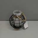 JHY DESIGN Metal Cage LED Lantern Battery Powered,7.3" Tall Cordless Accent Light with 20pcs Fairy Lights.Great for Weddings, Parties, Patio, Events for Indoors/Outdoors. (Brown)