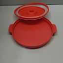 Microwave Splatter Cover for Food with Anti-scald Base Plate,Large Plastic & Silicone Vented Avoid Scalding Collapsible Guard Lid,Kitchen Essential Gadgets for Meal Prep-10.7 Inch (Red)