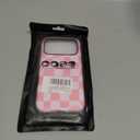 for iPhone 17 Pro Case Pink White Checkered Plaid Pattern | Cute Shockproof Soft TPU and Hard PC Protective Phone Case [Compatible with Magsafe] for Girls Women