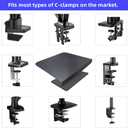 Steel Monitor Mount Reinforcement PlateMonitor Arm Reinforcement Plate for Fragile Tabletop, Monitor Mount Reinforcement Plate Fits Most Monitor Stand C Clamp Installation (Black-2)
