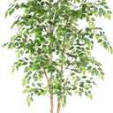 Nafresh Tall UV Resistant Ficus Tree Artificial 6ft(72in) Faux Ficus Tree with Realistic Smooth and Shiny Leaves Fake Trees Indoor Outdoor for Home Office Living Room Bedroom Foyer Porch Decor