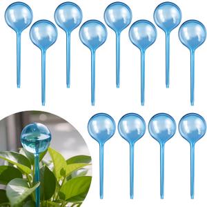 Soilagua 12-Pack Plastic Plant Watering Globes, Premium PVC Shatter-Resistant Plant Waterer, Tapered Opening Self Watering Planter Insert, Automatic Watering Spikes for Daily & Vacation Plants Care