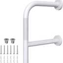 16 Inch Bathtub Safety Rail,Grab Bars for Bathtubs and Showers, Munzong White Anti Slip Bathroom Grab Bar for Wall F Shape Safety Hand Rail Shower Handle Support Handicap Elderly Senior Assist