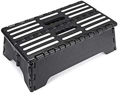 5 Inch Folding Step Stool with Non-Slip Mat. Made of Incombustible Plastic, Can Withstand Over 250 Pounds. Collapsible Step Suitable for Kitchen, Bathroom, Bedroom, Camping, Travel ect, Black
