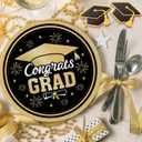 2026 Graduation Party Decorations, 50 Count Paper Plates for Congratulation Party Decor Supplies, Disposable Dinner Plates for College, High School, PhD, Nurse, Law School Graduations, 9 inch