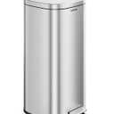 Garvee 8 Gal Stainless Steel Kitchen Trash Can with Quiet Close Lid, Silver