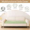 hyha Couch Covers for Dogs Washable, Non Slip Plush Dog Sofa Protectors, Fuzzy Pet Couch Covers for 3 Cushion Sofa Pet Friendly (Green, 27.6" x 88")