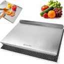 304 Stainless Steel Cutting Board with Lip, Cutting Boards for Kitchen, 15.9"L x 19.9"W