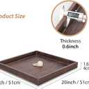 Ottoman Tray for Coffee Table Living Room Wood Serving Tray Large Wooden Square 20 Inches Rustic Brown