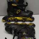 MammyGol Inline Skates for Boys and Girls Youth, 4 Size Adjustable Roller Skates with PU Flashing Wheels, Aggressive Inline Skates High Performance for Kids (Golden, L)