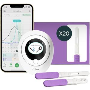 Mira Fertility MAX Ovulation Predictor Kit for Women, with 20 Ovulation Test Sticks, Digital Ovulation Tracker & Easy to Use Mira App, Monitor PdG, LH & E3G at Home, Individual Ovulation Test Strips