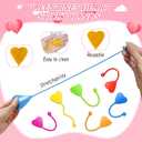 Valentines Sticky Hands Bulk 48PCS Valentines Day Gifts for Kids Classroom Prizes Valentines Party Favors for Kids Stretchy Heart Sticky Hand Toy Valentines Day Goodie Bag Stuffers Kid Party Supplies