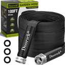 Garden Hose, Lightweight, Ultra Flexible, Durable, Kink-Free Water Hose - Made of TPU, Drinking Water Safe Material, Non-Shrinking, Easy to Store, All-Weather, Black (100 FT)