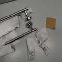 TQKAG Polished Chrome 5 Piece Bathroom Hardware Accessories Set 23.6" SUS304 Stainless Steel Bathroom Towel Bar Holder Sets Double Post Pivoting Toilet Paper Holder Set Wall Mounted