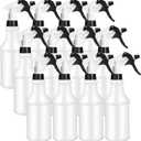 Eccliy 12 Pcs 16 Oz Plastic Spray Bottle, Adjustable Empty Reusable Sprayer for Cleaning, Planting, Water, Bathroom and Kitchen, BBQ, Commercial and Residential(Black&white,Original)
