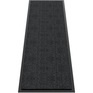 Indoor Outdoor Door Mat, 6 x 2' Doormat for Entryway, Rubber Backing Non Slip Front Door Mat Outside Entrance, Super Absorbent Commercial Floor Mat for Home Office (Dark Grey Striped)