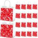 Resholder 24 Pcs Red Bandana Clear Gift Bags with Handles Western Cowboy Theme PVC Snack Treat Goodie Gift Bags for Cowboy Rodeo Birthday Party Western Party Supplies, 8 x 8 x 3.15 Inch