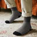 RockDove Mens Thick Knit Wool Blend Crew Socks (Green&grey&navy)